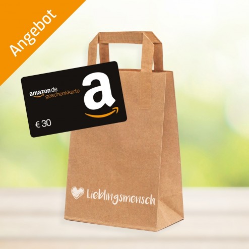 AKTIONSPAKET - Papiertragetasche "Lieblingsmensch" - Größe ca. 18x10x23 cm Inkl. 30,00€ Amazon-Gutschein