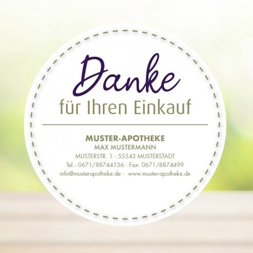 Rollenhaftetiketten/ Sticker/ Aufkleber "DANKE FÜR IHREN EINKAUF - individuell" (500 Stück = 1 Rolle)