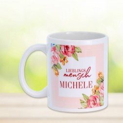 Motivtasse "Lieblingsmensch - Flowers"