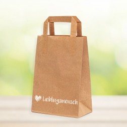 Papiertragetasche "Lieblingsmensch" - Größe ca. 18x8x22 cm (1-farbig/2-seitig)